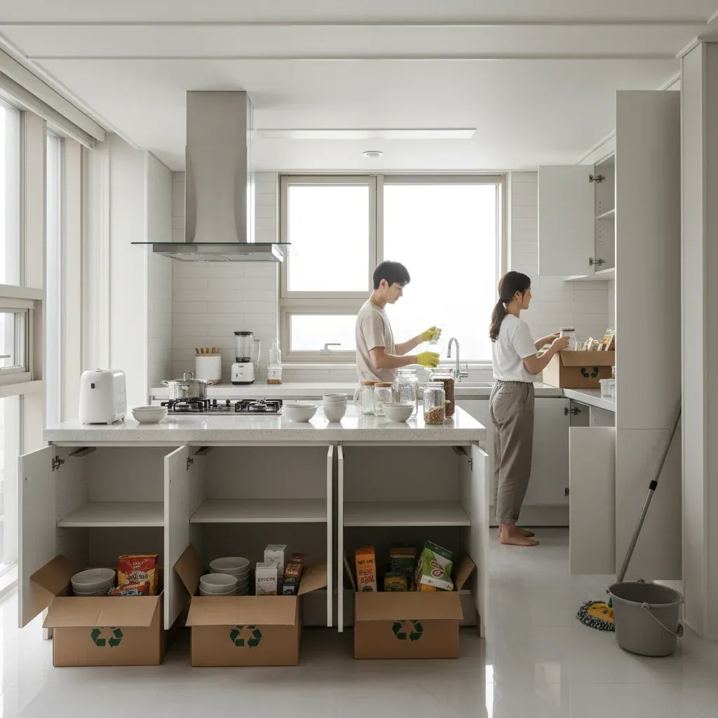 1단계: 완전 비우기와 청소 관련 시각 자료