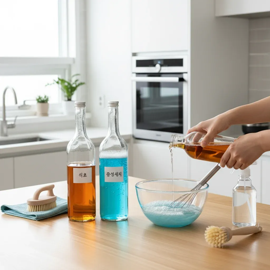 식초 + 중성세제 조합법 관련 시각 자료