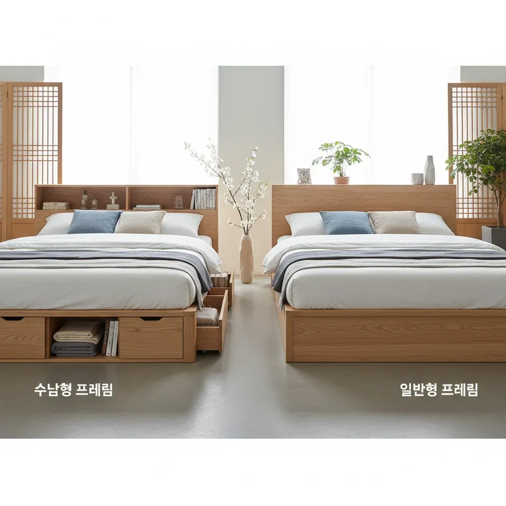 수납형 vs 일반형 프레임 비교 관련 시각 자료