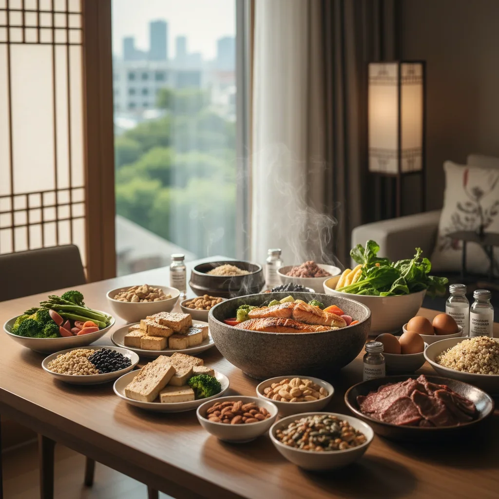 풍부한 단백질과 필수 아미노산 관련 시각 자료