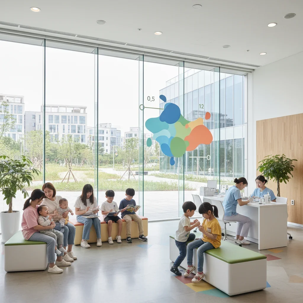 어린이 무료 접종 대상 (생후 6개월~12세) 관련 시각 자료