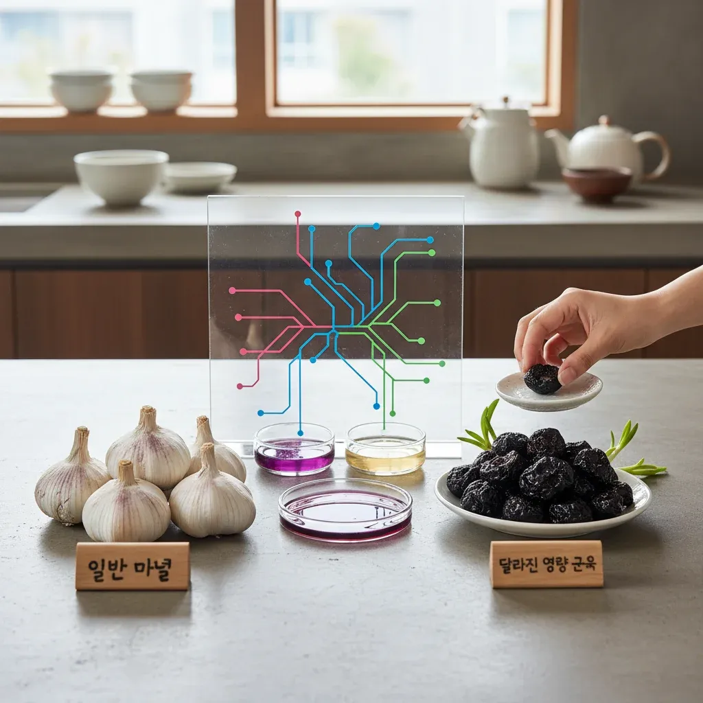 일반 마늘 대비 달라진 영양 구성 관련 시각 자료