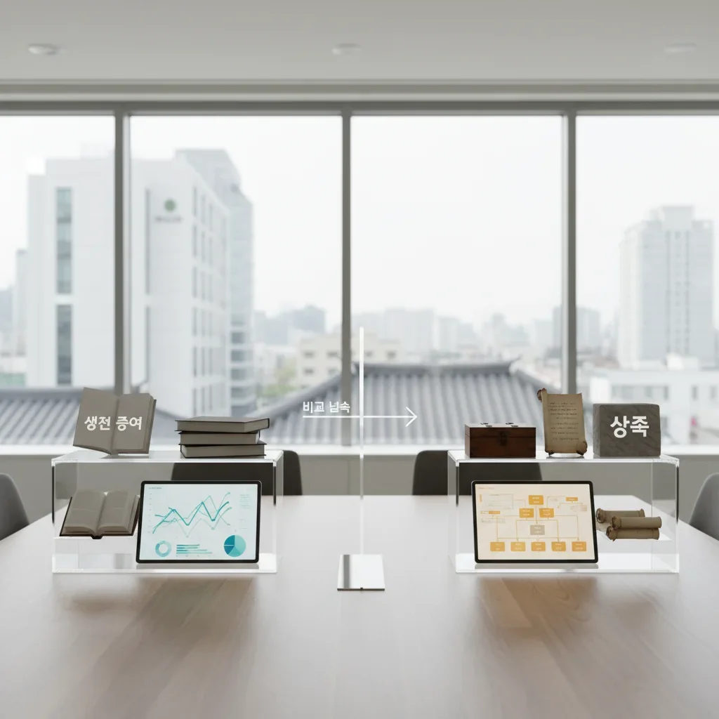 생전 증여와의 비교 분석 관련 시각 자료