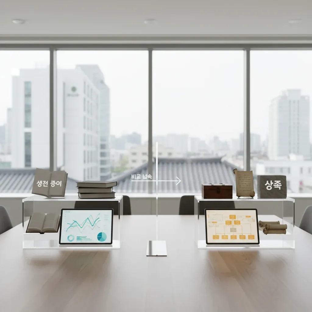 생전 증여와의 비교 분석 관련 시각 자료