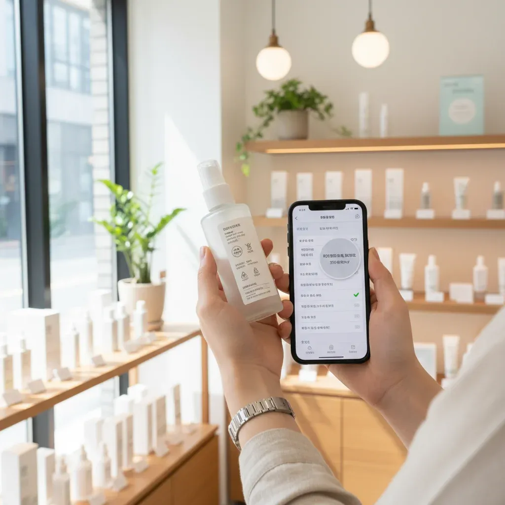 성분 함량과 인증 마크 확인하기 관련 시각 자료