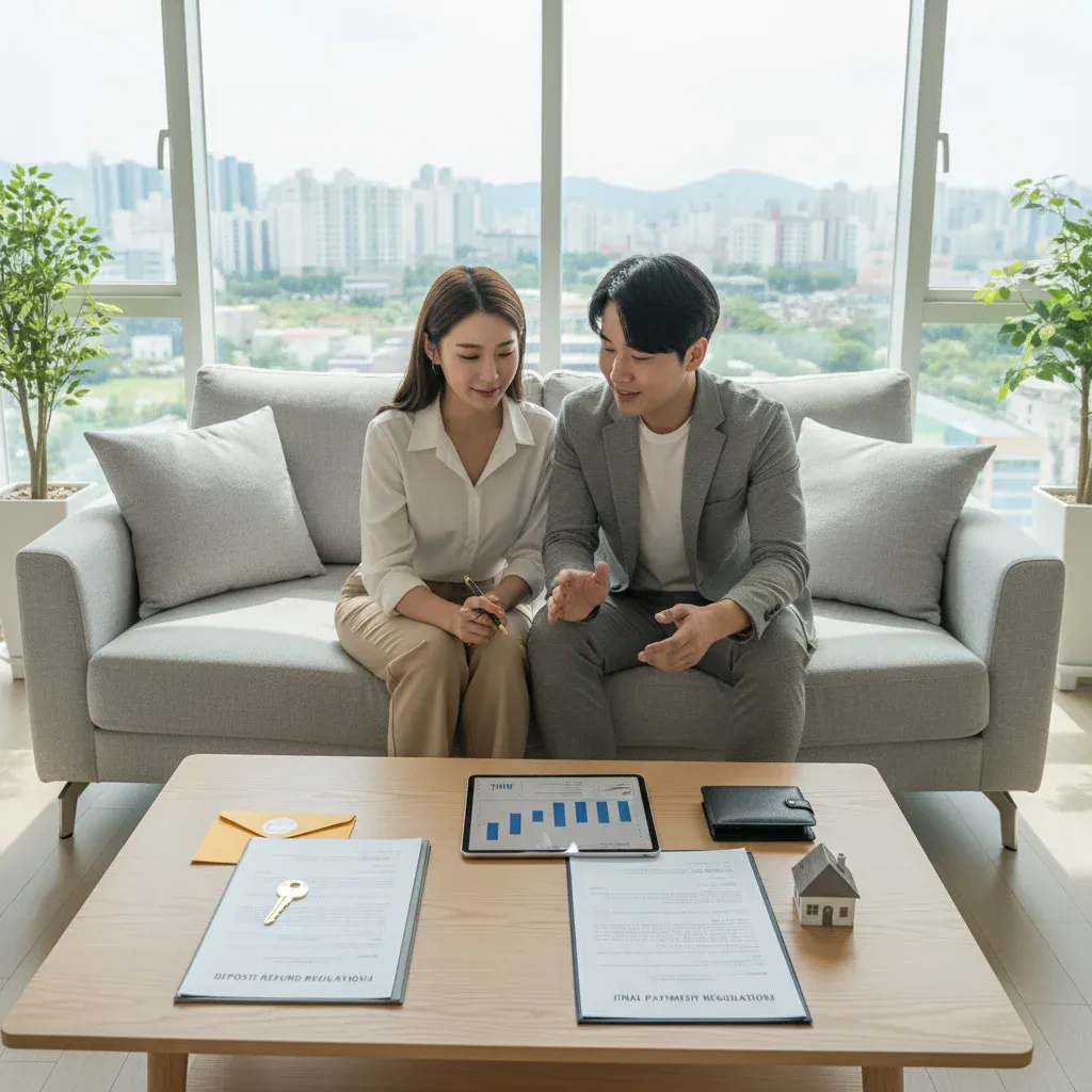 보증금 반환과 잔금 납부 규정 관련 시각 자료