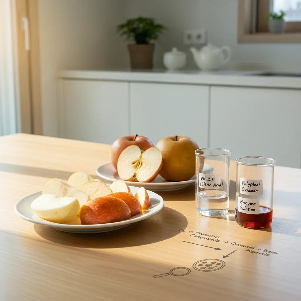 사과, 배 갈변 현상의 과학적 원리 관련 시각 자료