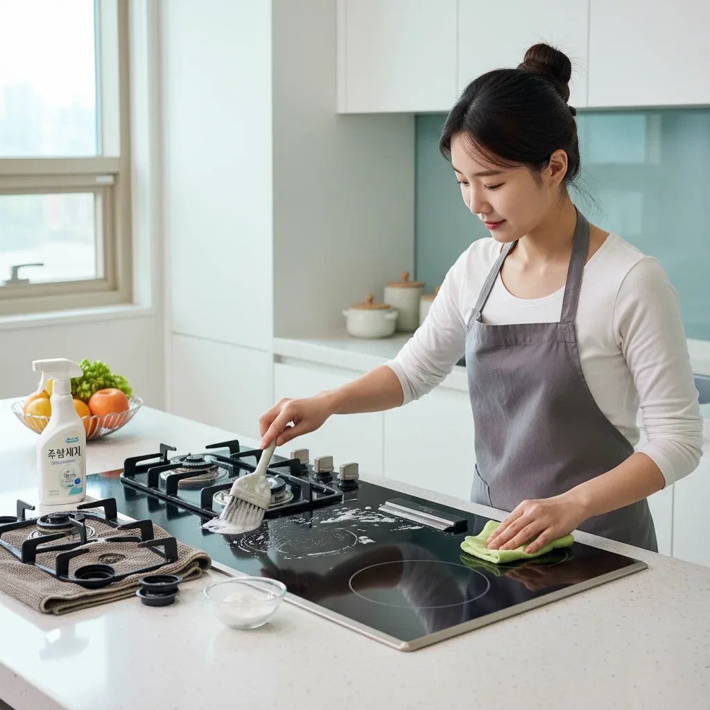 가스레인지와 인덕션 청소 관련 시각 자료