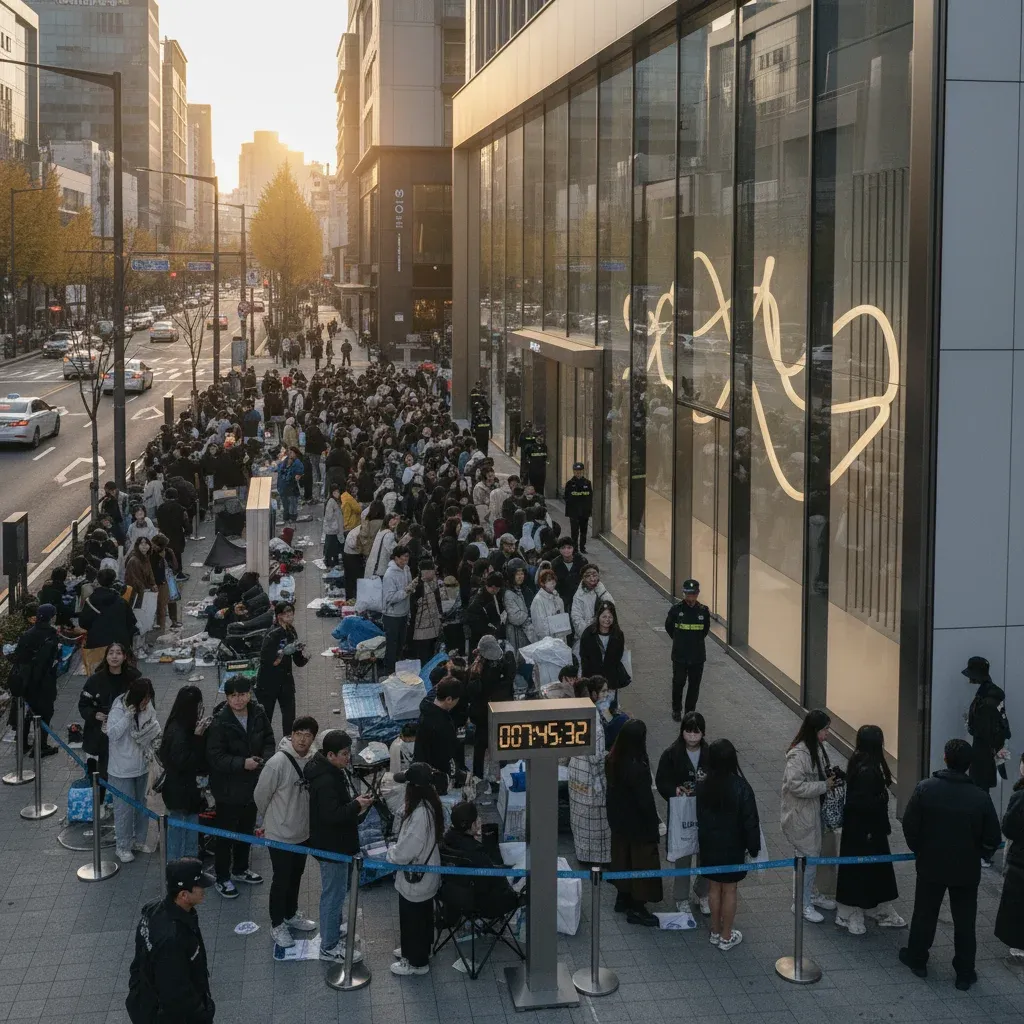 전국 매장에서 벌어진 오픈런 열풍 관련 시각 자료